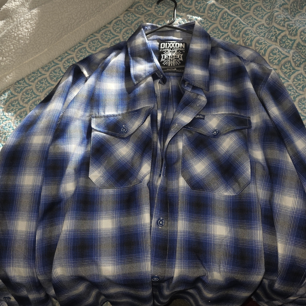 DIXXON Navy and White Plaid Men's Shirt